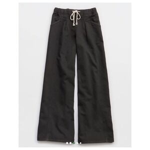 Aerie Daydream Denim Stretch Trouser Womens Large Wide Leg Elastic Waist Soft